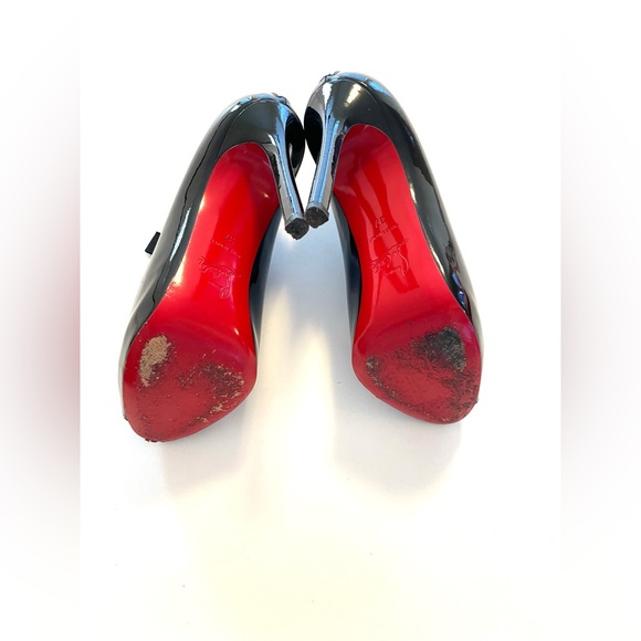 Christian Louboutin Estandono Patent Bow Booties Sz:37 Rare - Picture 13 of 15
